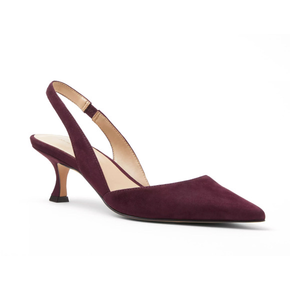 Ann Taylor Shoes - ANN TAYLOR RICH CRANBERRY SUEDE SLINGBACK KITTEN HEEL PUMPS HEELS SHOES SZ 5
